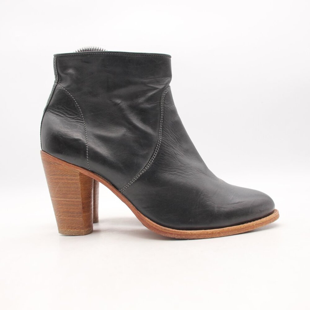 N.D.C. Made by Hand Women’s Size EU 37 Black Leather Heeled Ankle Zip Boots